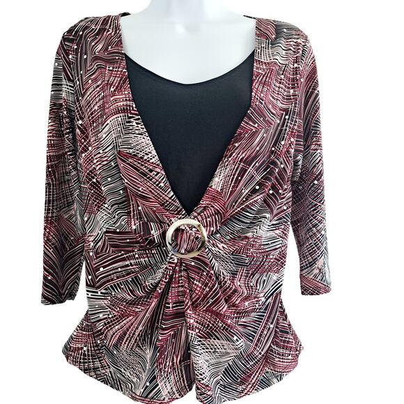 Brittany Black Sequin V-neck Top - Picture 1 of 7